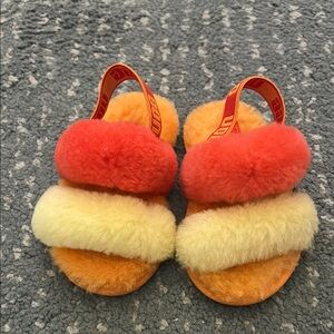 Ugg Colorful Kids Fluffy Sandals